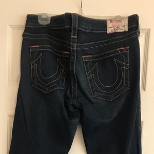 True Religion dark wash women’s straight leg jeans